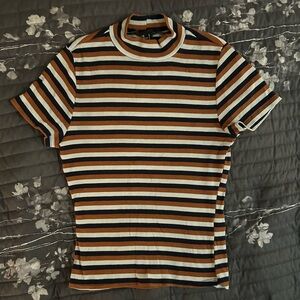 Forever 21 Multicolor Striped Turtleneck Top